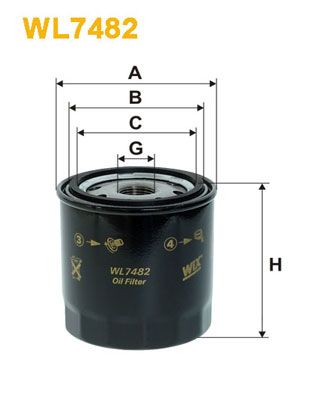 WIX FILTERS alyvos filtras WL7482